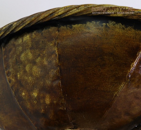 XL! Duża antyczna patera z metalu z końca XIX wieku – dekoracyjna misa na owoce lub dekoracje w stylu retro