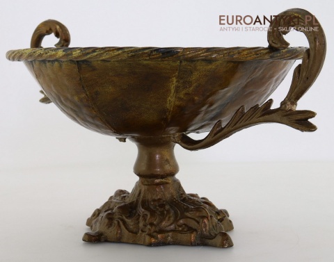 XL! Duża antyczna patera z metalu z końca XIX wieku – dekoracyjna misa na owoce lub dekoracje w stylu retro