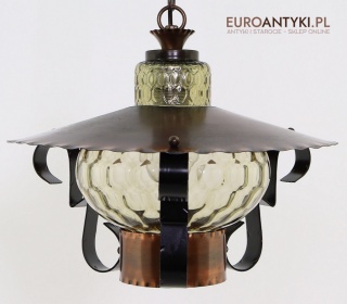 Industrialno-rustykalna lampa wisząca Aloys Fischer z lat 70. – vintage oświetlenie z duszą