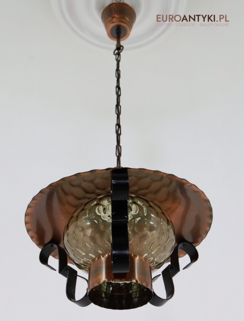 lampa wisząca miedziana
