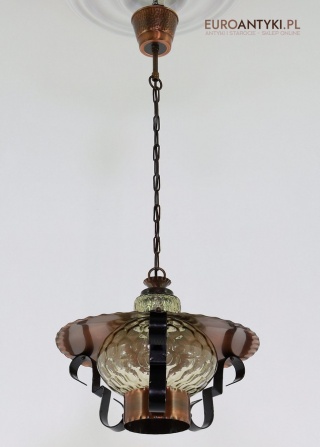 Industrialno-rustykalna lampa wisząca Aloys Fischer z lat 70. – vintage oświetlenie z duszą