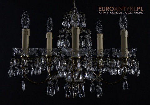 lampa sufitowa vintage z kryształami