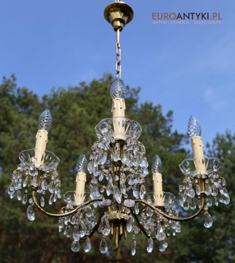 stylowy żyrandol retro z kryształkami
