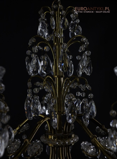 elegancka lampa sufitowa retro z kryształami