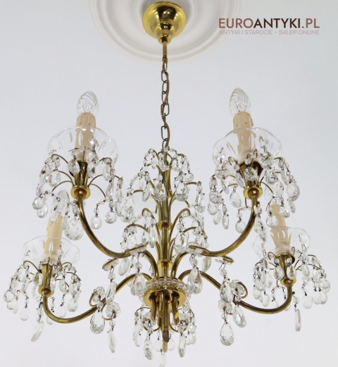 retro oświetlenie sufitowe z kryształkami