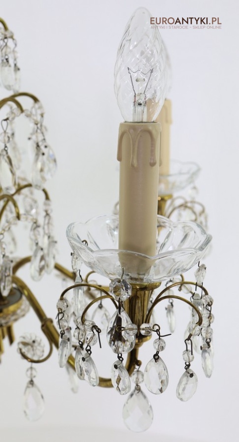 żyrandol vintage z prawdziwymi kryształami