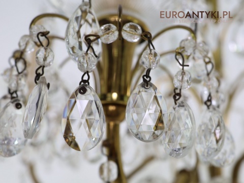oświetlenie vintage z kryształami do gabinetu