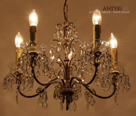 żyrandol z Francji kryształowy vintage