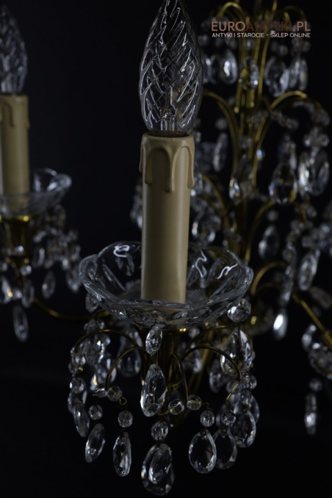 klimatyczny żyrandol retro z kryształkami