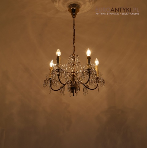 żyrandol dekoracyjny vintage z kryształami
