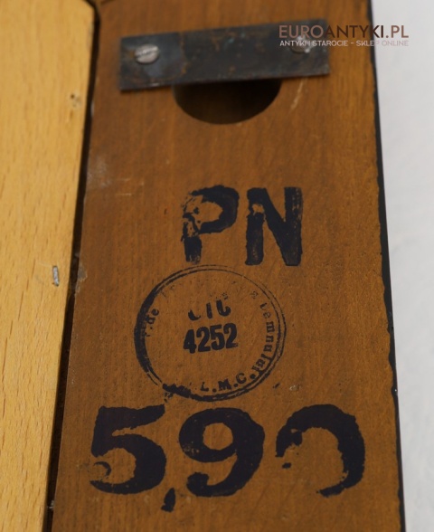 XL! Duże prostokątne lustro w masywnej drewnianej ramie – styl vintage z lat 60. z Francji