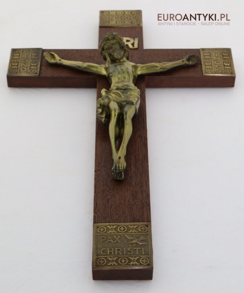 antyczny  katolicki krzyż ścienny