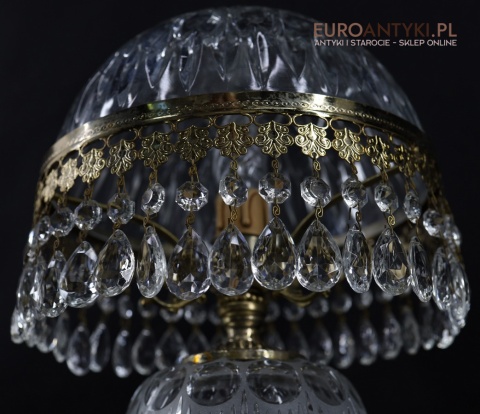 francuska kryształowa lampa stołowa