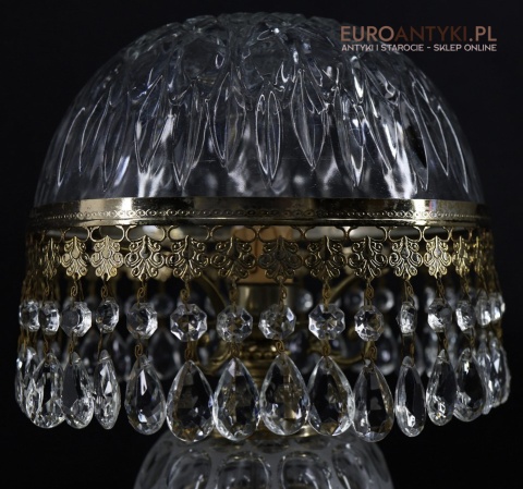 vintage kryształowa lampa stołowa