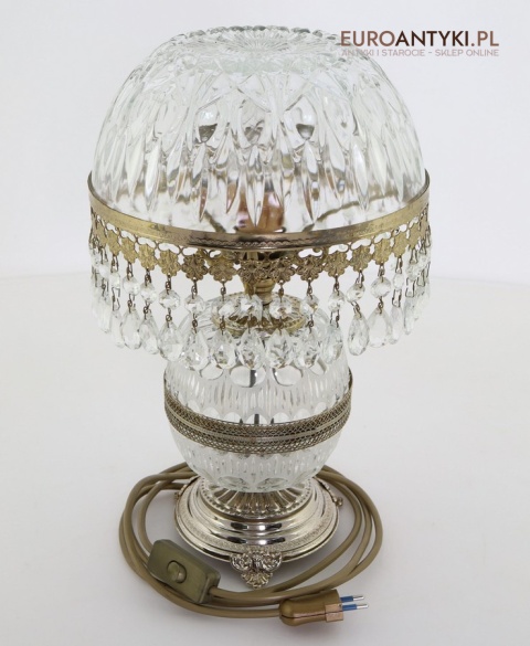 retro kryształowa lampa stołowa