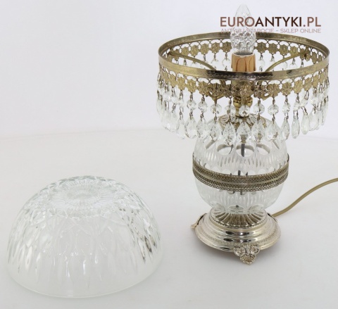 lampa kryształowa na biurko retro