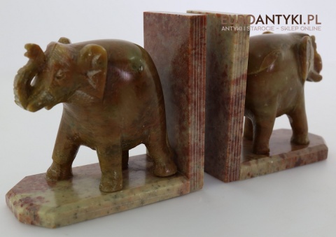 podpórki do książek ze słoniami marmurowymi