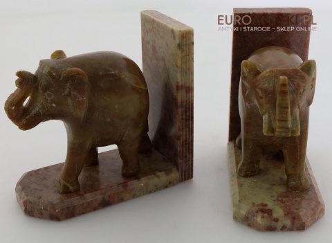 klasyczne podpórki do książek w kształcie słoni