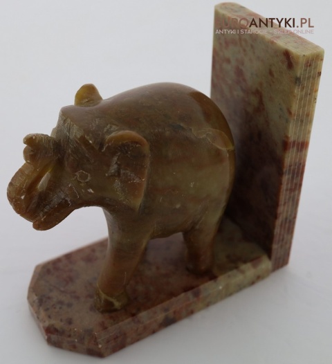 marmurowe słonie antyczne podpórki książkowe