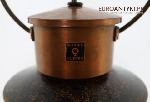 miedziana lampa wisząca retro