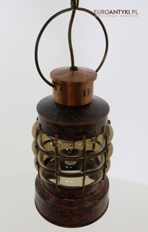 rustykalna lampa industrialna z miedzi