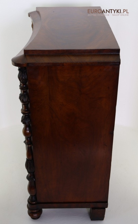 komoda z rzeźbionymi kolumnami biedermeier