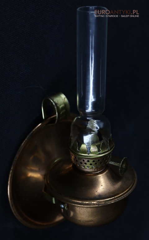 Retro lampka naftowa z miedzi – dekoracyjna mini lampa z lat 60./70. XX wieku, Made in Hong Kong