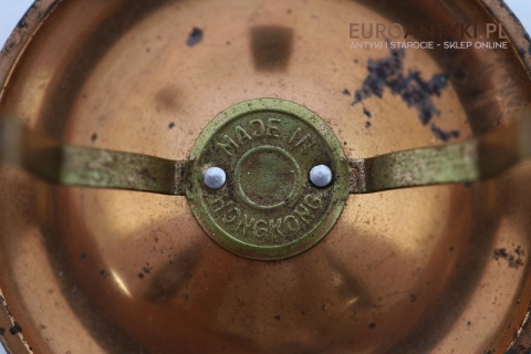 Retro lampka naftowa z miedzi – dekoracyjna mini lampa z lat 60./70. XX wieku, Made in Hong Kong