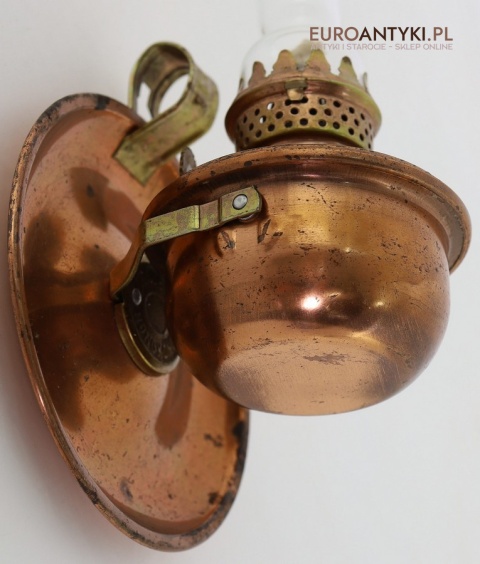 Retro lampka naftowa z miedzi – dekoracyjna mini lampa z lat 60./70. XX wieku, Made in Hong Kong