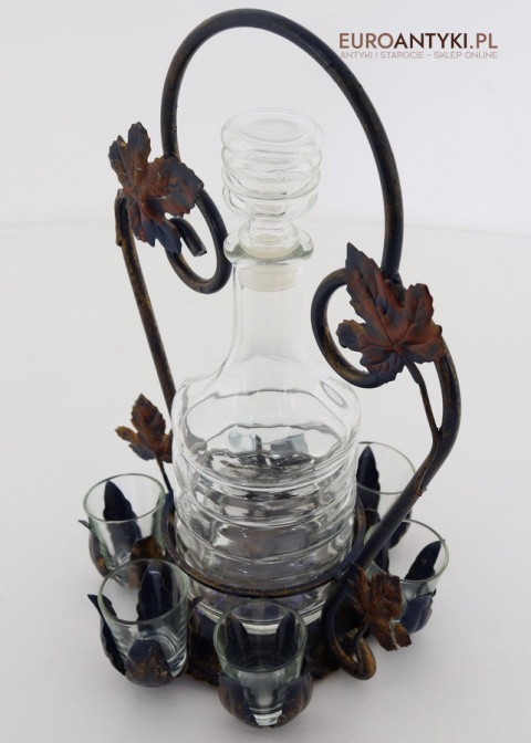 góralski zestaw z karafką i kieliszkami