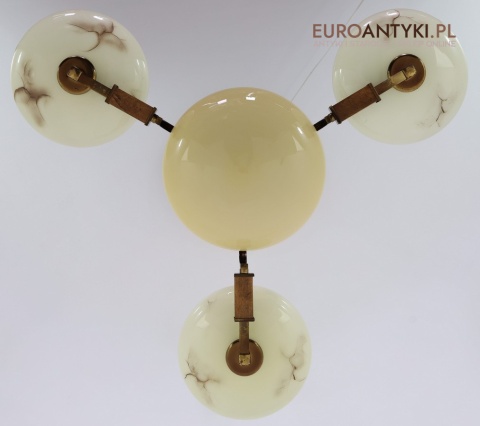 żyrandol art deco z 4 kloszami