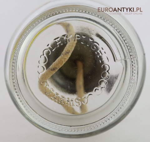 Szklana mini lampka naftowa – oryginalna lampa stołowa z USA z lat 60./70. XX wieku