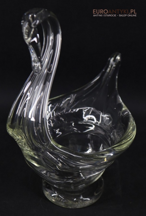 szklana patera łabędź