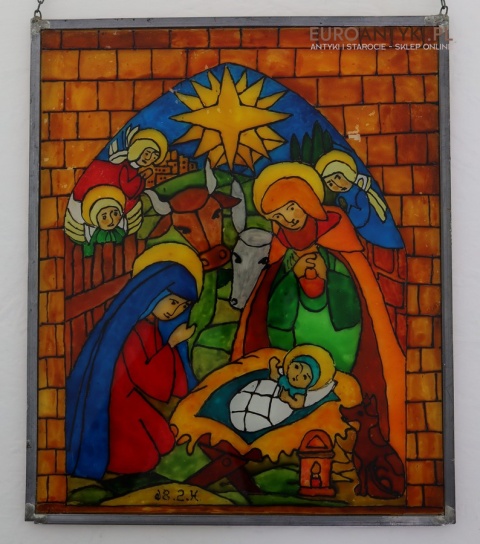 narodziny jezusa witraż