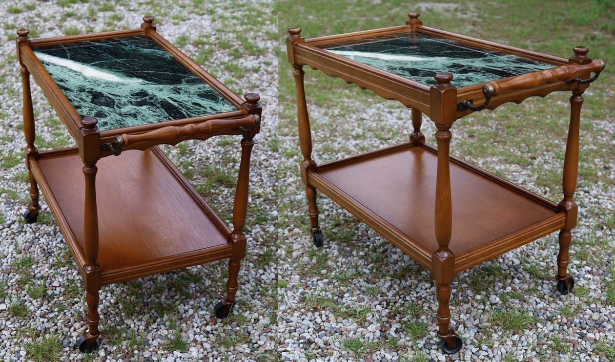 Stoliczek pomocniczy na kółkach w stylu retro – funkcjonalna perełka vintage