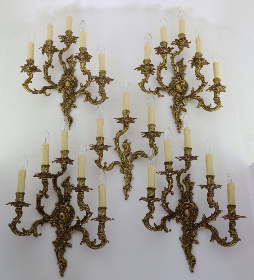 barokowe kinkiety z brązu