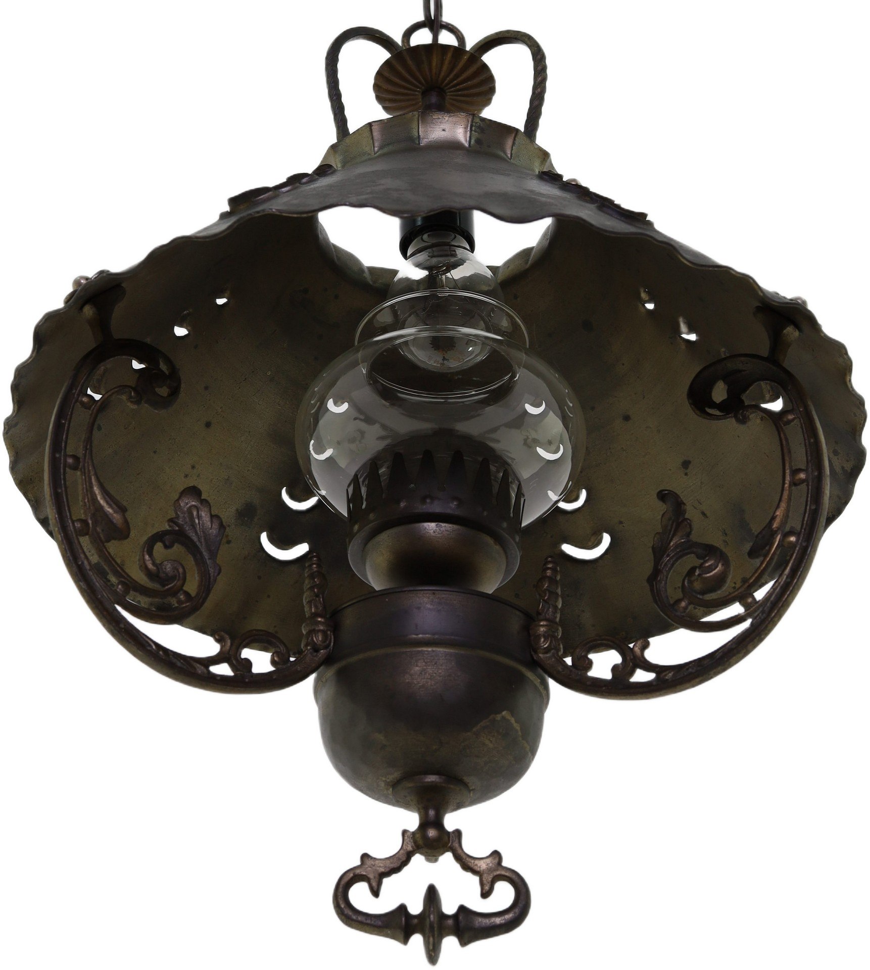 antyczna lampa vintage z epoki z naturalną patyną i nalotem